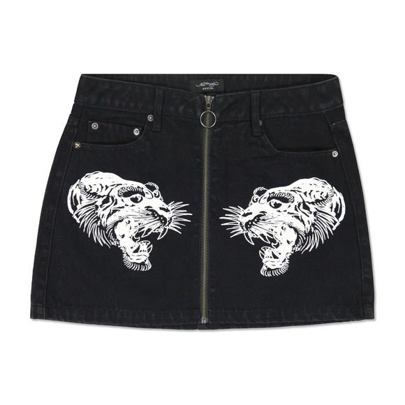 Ed Hardy MINI DENIM SKIRT - Picture 2 of 3